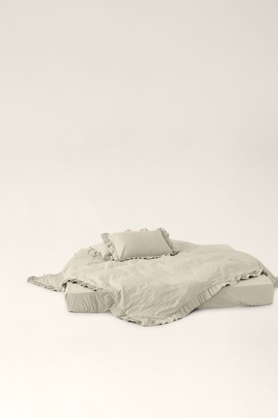 Washed cotton bedding with ruffles Brie, Double, 2, Flat Sheet