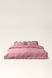 Washed cotton bedding with ruffles Strawberry pink, Double, 2, Flat Sheet