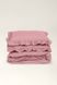 Washed cotton bedding with ruffles Strawberry pink, Double, 2, Flat Sheet