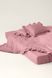 Washed cotton bedding with ruffles Strawberry pink, Double, 2, Flat Sheet