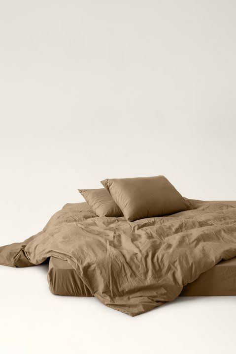 Washed cotton bedding Amber, Double, 2, Flat Sheet