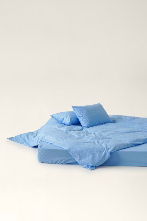 Washed cotton bedding Sky, Double, 2, Flat Sheet