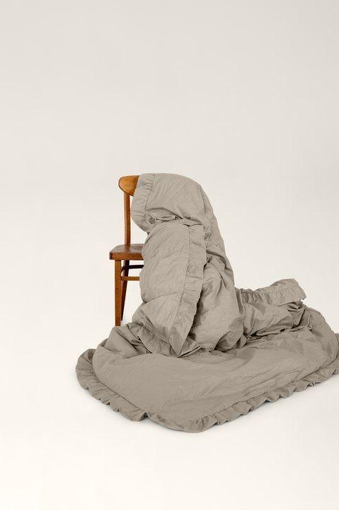 Brie boiled cotton duvet cover with ruffles, Double