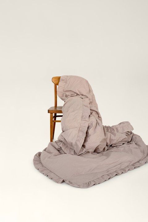 Sand boiled cotton duvet cover with ruffles, Double