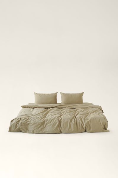 Washed cotton bedding Pistachio, Double, 2, Flat Sheet