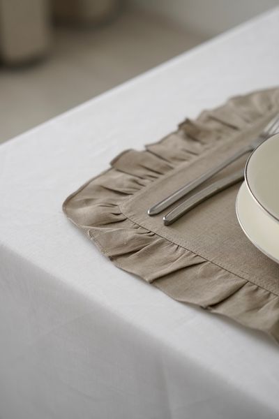 Набір серветок Ruffle long з льону Beige