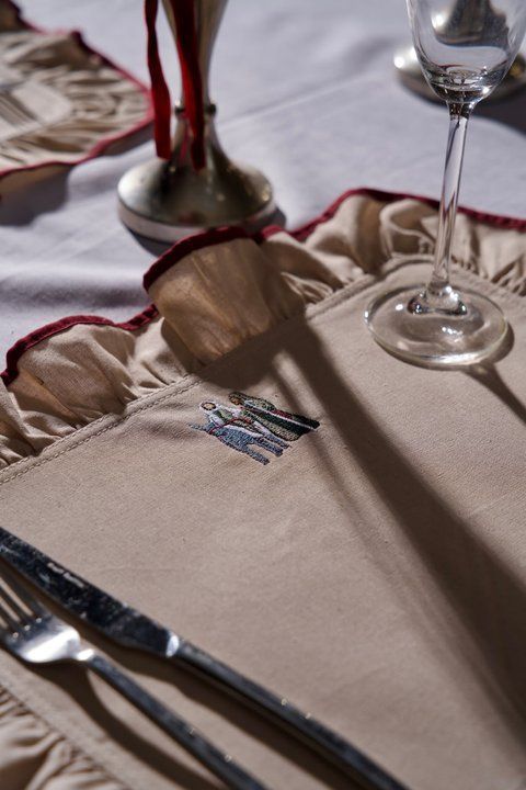 Emmanuel Beige linen napkin set