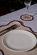 Claret Beige linen napkin + coaster set